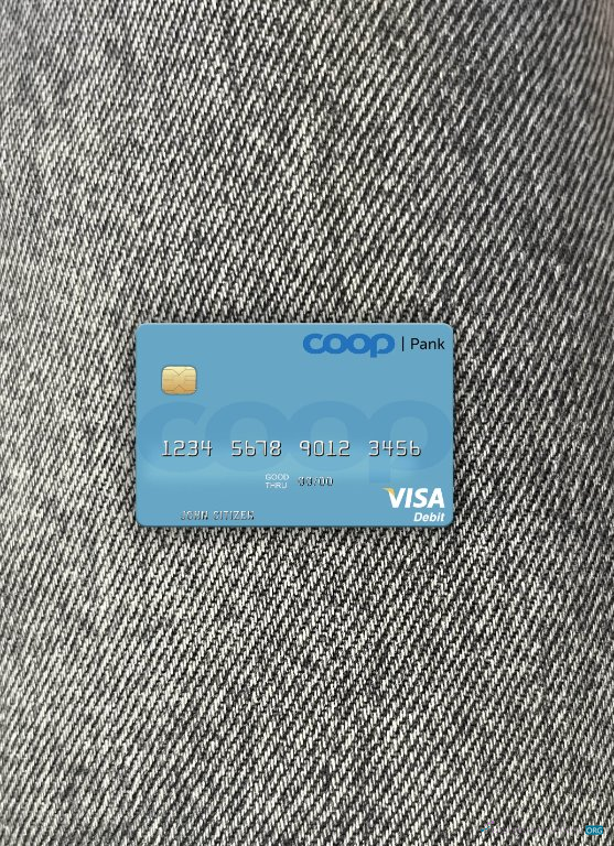 Download Estonia Coop Pank visa debit card photolook front Photoshop template